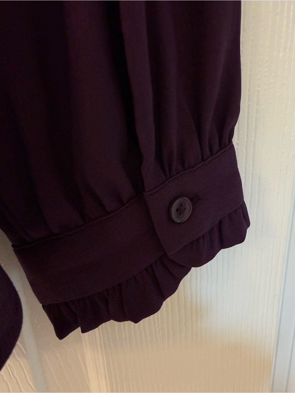 Ann Taylor Plum Ruffle-Trim Blouse - Picture 4 of 4